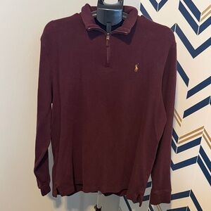 Ralph Lauren Burgundy Quarter-Zip Sweater